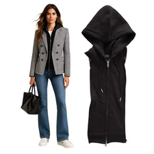 NWT Brunne DICKEY Black Hoodie Insert for VERONICA BEARD Blazers 00-14 Black