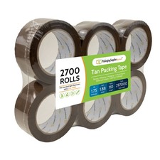 Tan Box Carton Sealing Packing Tape 2700 Rolls 1.88 Inch x 110 Yards 1.75 Mil