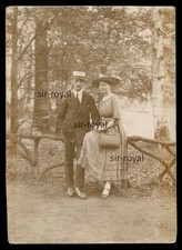 Hamburg 1918 - Couple at a Wooden Fence in the Forest - 1910s - Photo 9x13cm