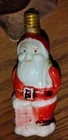 VTG PAINTED GLASS FIGURAL Christmas LIGHT BULB SANTA in a CHIMNEY  (WORKS)