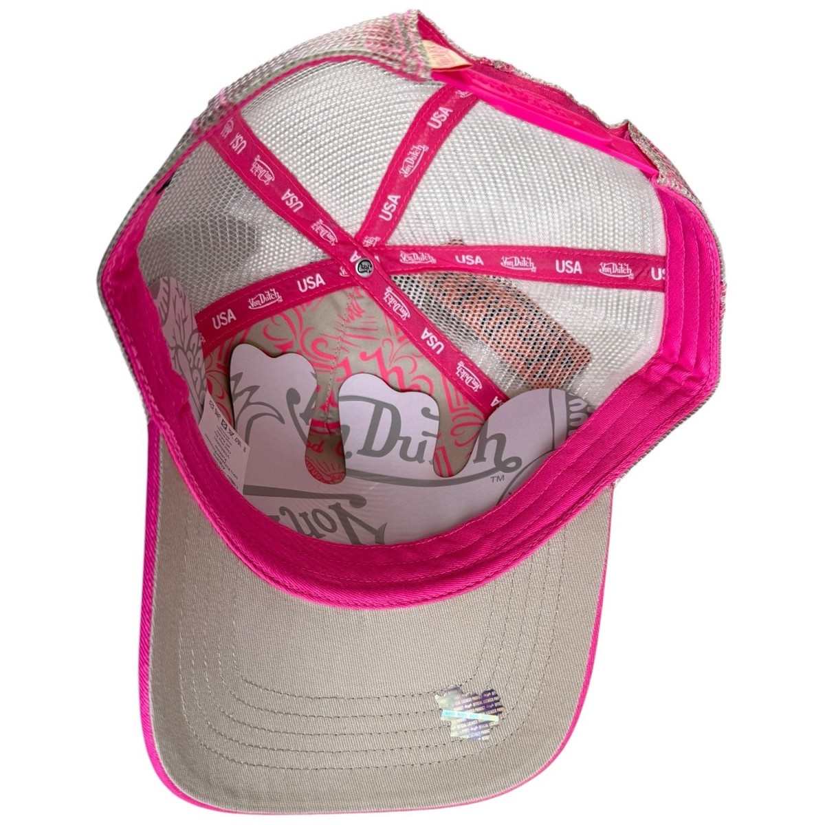 Von Dutch Mesh Snapback Trucker Hat (HOT PINK) One Size 