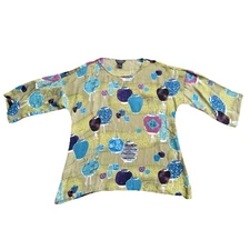 Citron Santa Monica Silk Pull over Tunic - Paper Lantern Design - Size Small