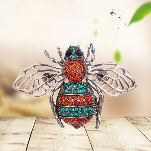 Bee Brooch Rhinestone Women Vintage Brooches Clothes Ornament Alloy - Picture 4 of 12