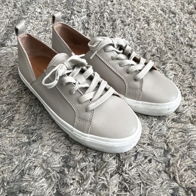 Lucky Brand LK-DANSBEY Women's Sneakers taupe Leather Comfort Lace Up Sz 8.5