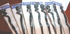 8 pc black plastic hairsticks Hair Pin 6/1/2in. Bun Hair new rhinestone squiggle
