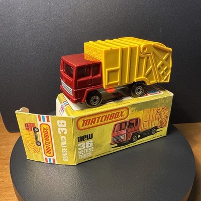 Matchbox Superfast Refuse Truck #36 w Box England Vintage Collectible Toy