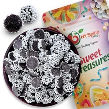 NY Spice Shop Nonpareils Dark Chocolate Party Candy-8 Ounce Gourmet Candy-White