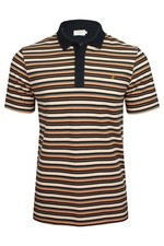 Image of Farah Men's Jolla Striped Polo Shirt Slim Fit Short Sleeve Pique 100% Cotton