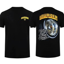 Lowrider T-shirt Rollin On Them Classics Spoke Rim Graphic Tee Vintage Car Lowrider T-shirt Rollin On Them Classics Spoke Rim Graphic Tee Vintage Car