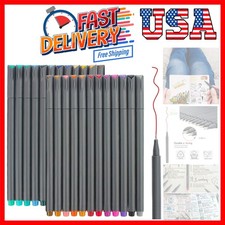24 Fineliner Color Pens, Fine Line Colored Sketch Writing Drawing Pens for Jo...
