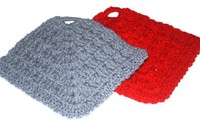 Topflappen Farbe Hellblau Und Rot