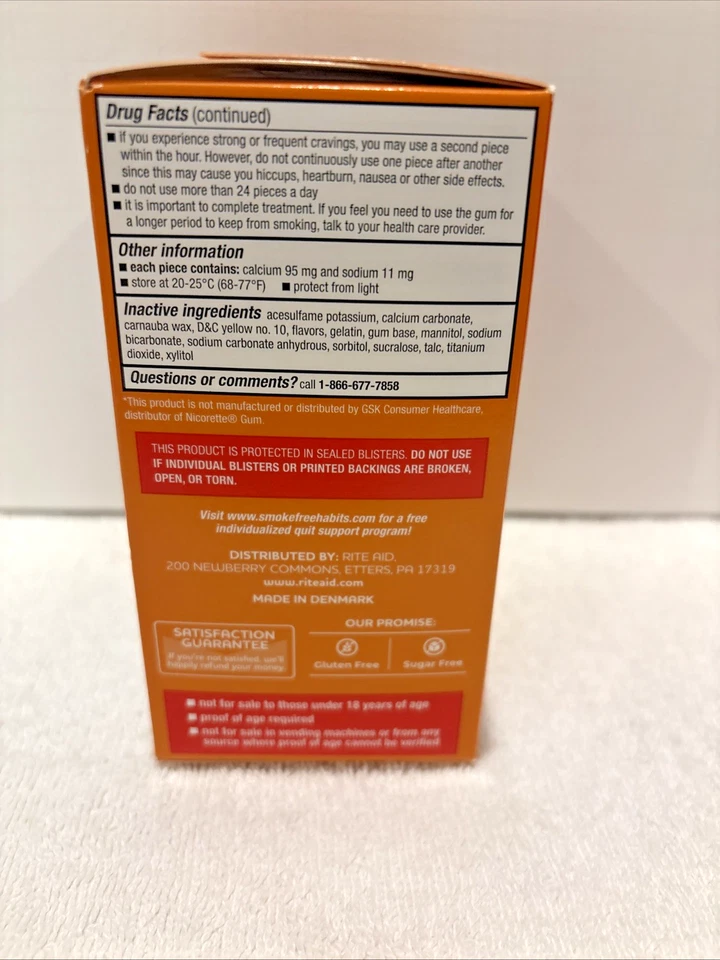 Rite Aid Stop Smoking Aid goma sabor fruta 4 mg 100 quilates caducidad 4/2026 Foto 4 de 4