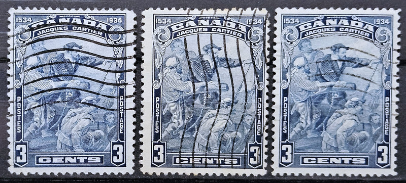 Canada Stamp 1934 3c Jacques Cartier Lot of 3 Scott # 208 SG332 Used
