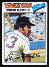 Oscar Gamble Signed Auto 1977 Topps New York Yankees Card #505 UNIQUE