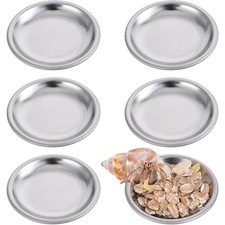 Stainless Steel Feeding Dish Set of 6 Small Food Water Bowls for Hermit Crabs