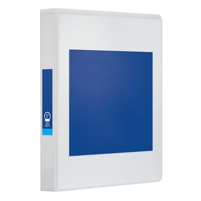 Binder, 1'' Round Rings, 225 Sheet Capacity, White, Durable