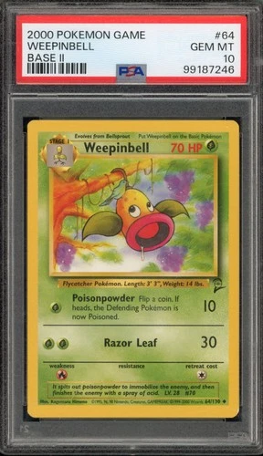 Pokemon Weepinbell Base Set 2 #64 PSA 10 Gem Mint