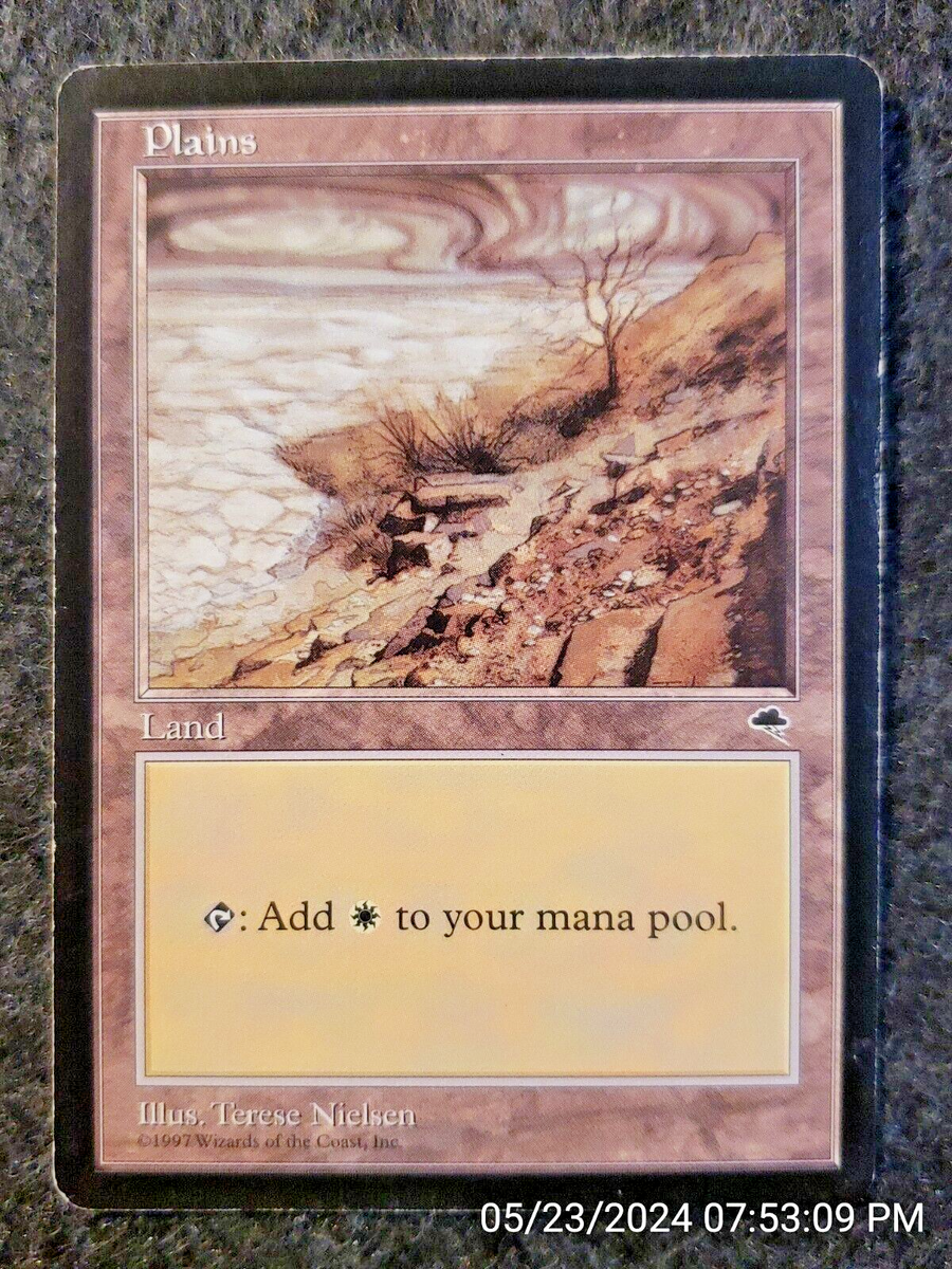 Plains (B) Tempest MP Basic Land MAGIC THE GATHERING MTG CARD