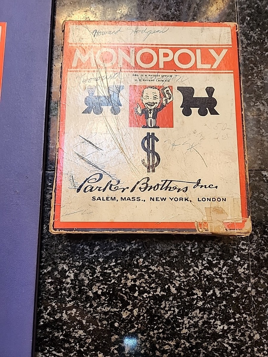 モノポリーページ Rare Vintage 1957-1960 Monopoly Board Game Patent Ref 711