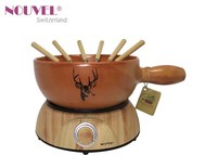 Elektro KäSefondue-Set 6 Pers. Nouvel Swiss Hirschkopf Braun Exklusiv Edition