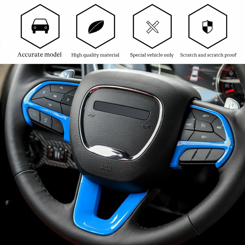 Steering Wheel Frame Trim Decor Cover For Dodge Challenger Charger Accessories