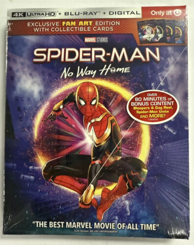 Spider-Man No Way Home (4K Ultra HD) Target Exclusive. New Sealed. Fan Art Cards