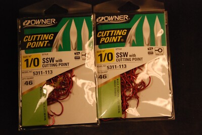 VTG × TTGD / QUICKHOOK-POINT Owner Cuttings 1/0 SSW with Cutting Point 46x2= 92 Hook | eBay