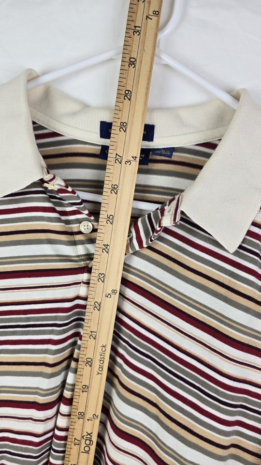 Club Room Estate Mens 100 Pima Cotton Striped Long Sleeve Polo Shirt