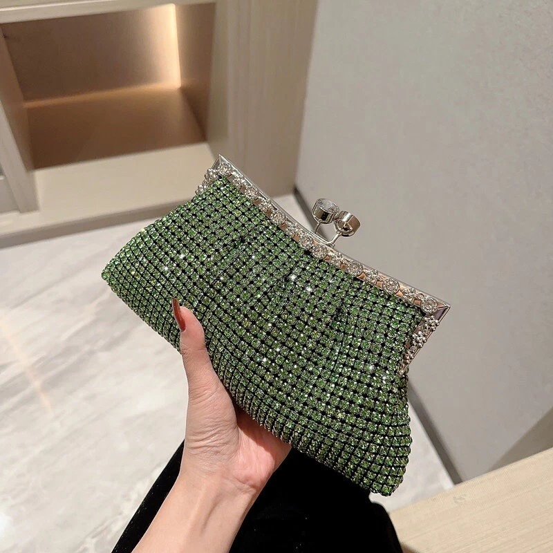 Emerald green sale clutch purse