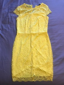 yellow lace bodycon dress