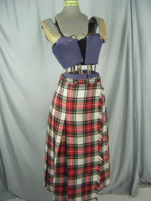 CENTURY Vtg 70s Rot Grün Weiß Kariert Rande Wollmischung Wrap Skirt-Waist 73.7cm - Bild 1 von 4