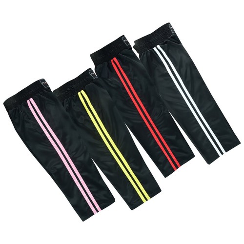 Martial Arts Satin Trousers Black / 2 Stripes Pants Bottoms Training