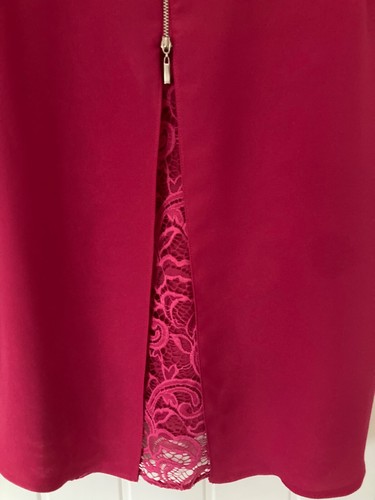 Ladies Size 18 Wallis Pink Zip Back Top with Lace Insert - Picture 6 of 6