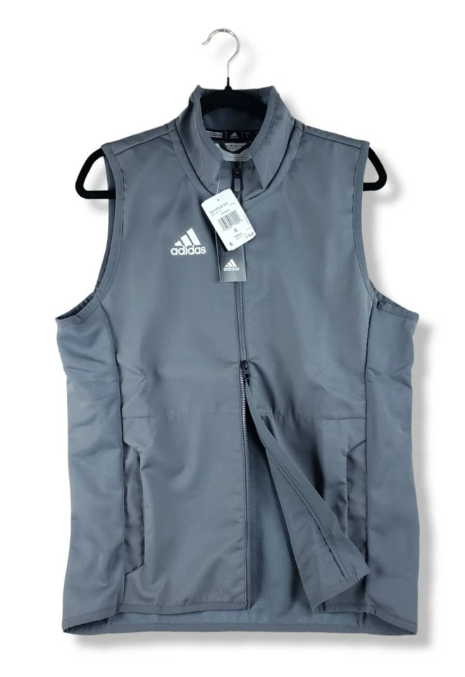 adidas Game Mode Vest Men's Casual Full Zip Vest FP9983 Gray White Small - Image 2 of 4