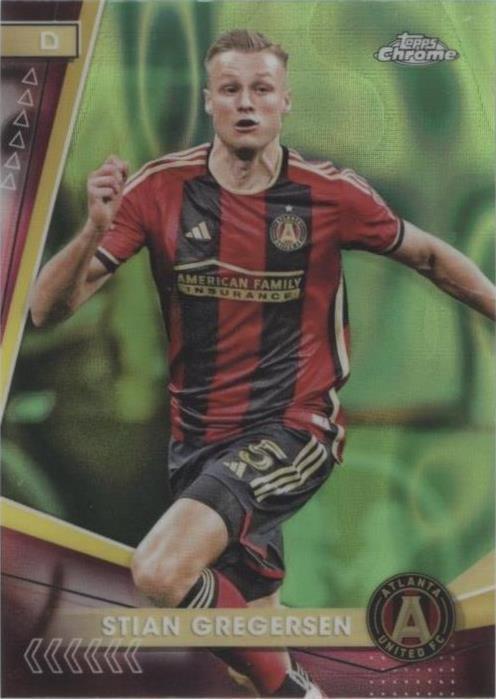 2024 Topps Chrome Mls Stian Gregersen 143 Neon Green Lava Refractor 
