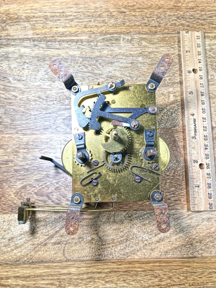 Heirloom Clock Movement Time Side Click Wheel Spring (See Pics To ID ...