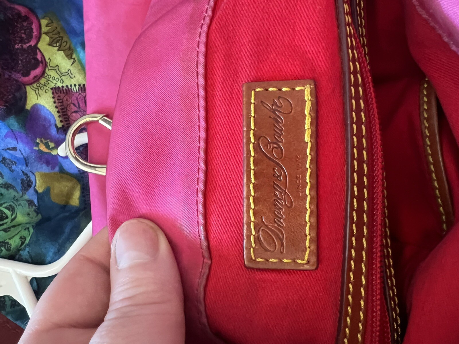 pink vinyl Dooney and Bourke handbag Gem