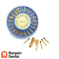 120 pcs/Pack Dental Conical Screw Post Authentic 24K Gold Plated with 2 Key