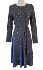 JOULES Bee Jersey Dress - Size 6 - Monica Grey Viscose Stretch Swing Fit & Flare