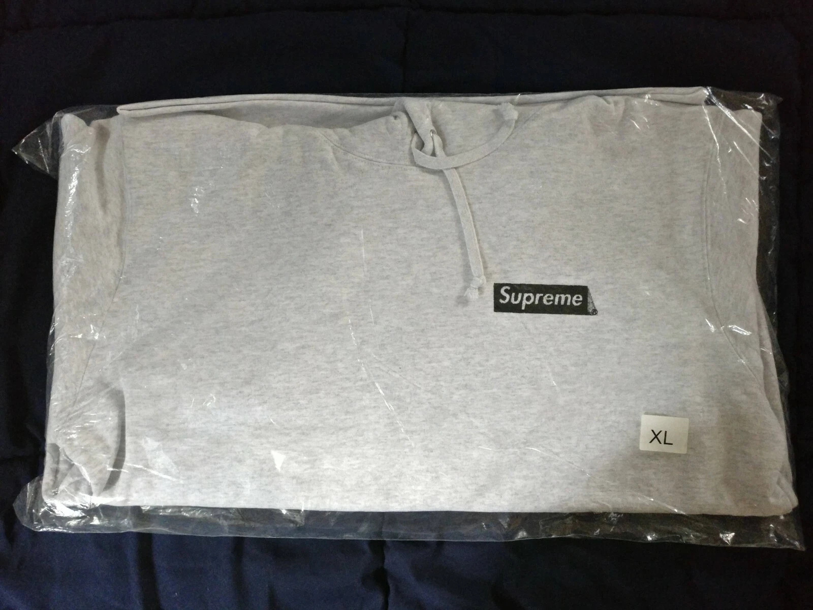 Supreme Stop Crying Hooded Sweatshirt Ash Grey XL 100% Authentic NEW deadstock