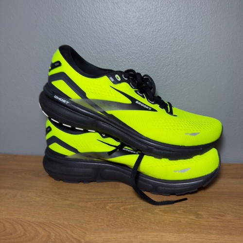 Brooks Ghost 15 scarpe uomo giallo fluo running passeggio vita notturna sneaker taglia 8 D - Foto 2 di 8