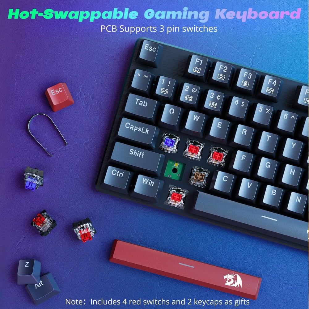 Mechanical Gaming Keyboard, Wired Mechanical Keyboard with 11 Programmable Ba...