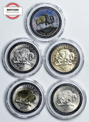 USA  5 Cent Buffalo-Set von 2005 im Original-Etui in STG SELTEN  8985218 - Bild 1 von 3