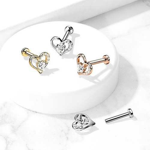 Tragus Helix Cartilage Earring * Flat Disc Back Labret * Crystal Upper Ear Stud - Picture 64 of 111