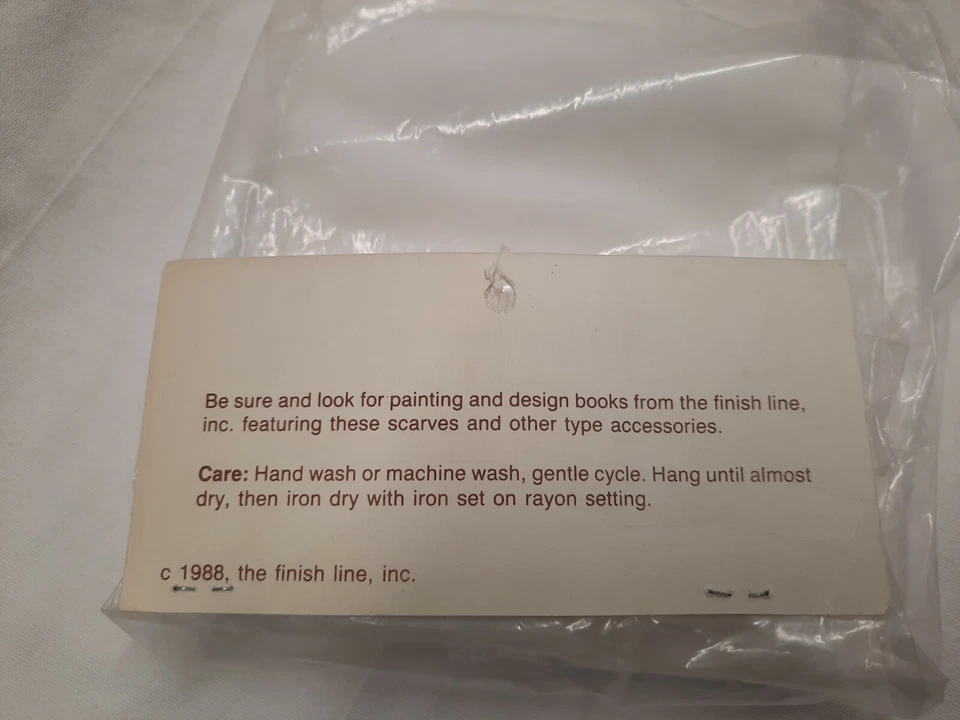 Ready to Dye Dyeable 46" x 46" Rayon Scarf Wrap Linda Dennis USA Vintage NIP - Image 3 of 4
