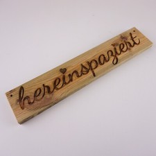 Vintage Holzschild Shabby Chic Wandschild "Hereinspaziert" aus Altholz, Unikat