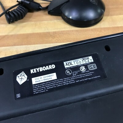 Vintage NeXT Computer N8001-3658 ADB Keyboard & N8003 Mouse