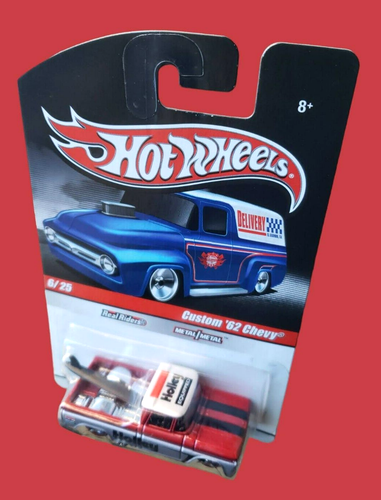 2010 Hot Wheels CUSTOM '62 CHEVY PICKUP TRUCK Slick Rides Dark Red & Silver 1:64 - Picture 10 of 15