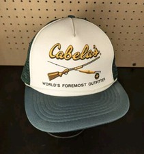 Vintage 1980's Cabela's Outfitters Hunting Trucker Hat Green