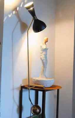 1950's Mid Century Counter Desk Lamp Fixture Stilnovo Modern Style Table Lamp